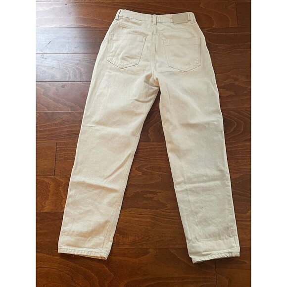 Zara Basic Z1975 Denim Relaxed Fit Denim Jeans Off White Size 2 Button - Picture 9 of 9